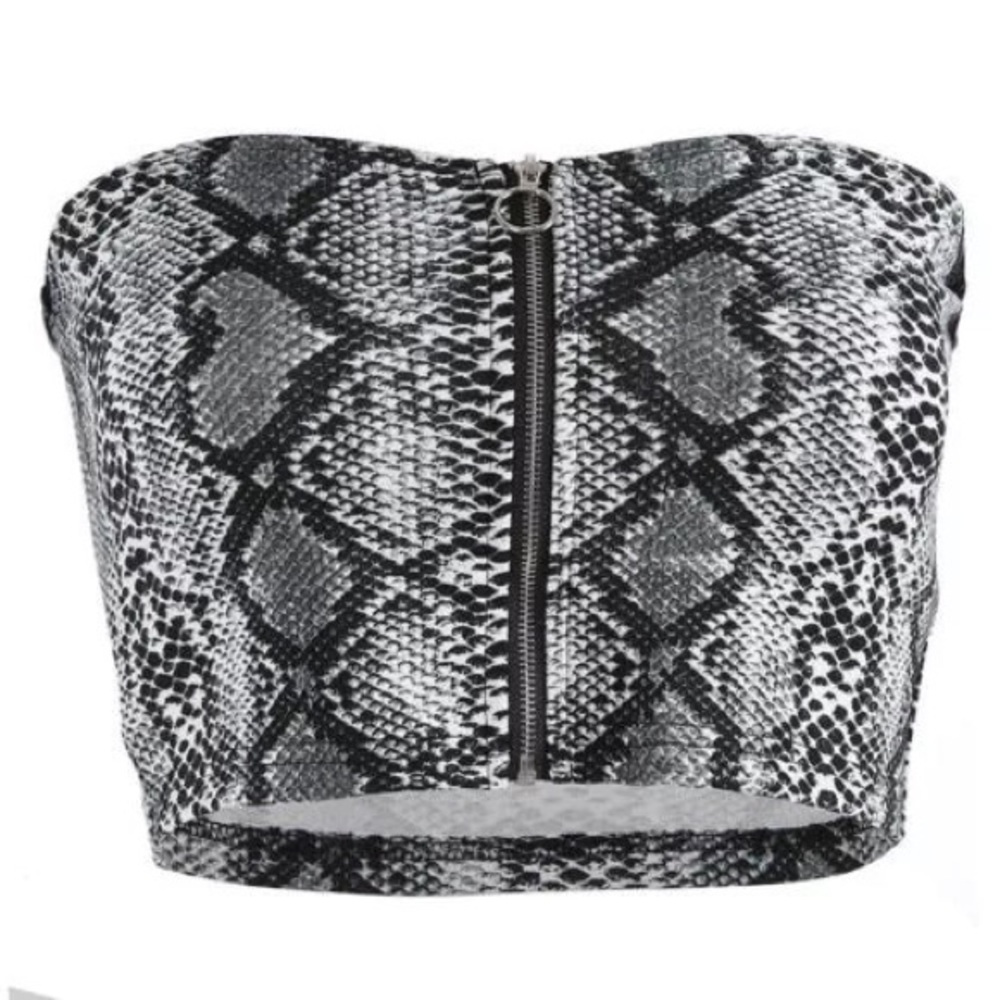 Snakeskin tube crop top - Picture 2 of 4